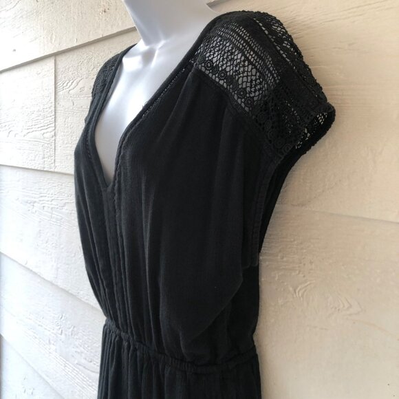 Abercrombie & Fitch Women’s Sz MP Jumper Shorts Black Crochet Detail Pockets - Picture 12 of 16